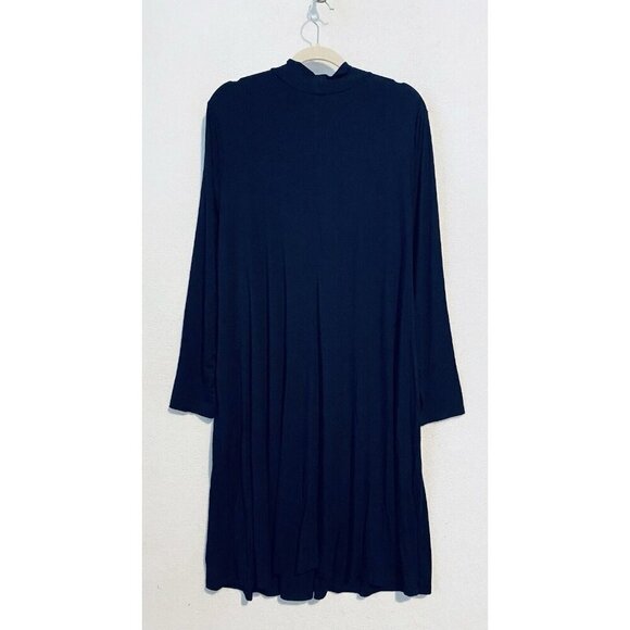 Susan Graver Dress Womens 2X Navy Blue Cool Touch Reg Mock Neck Long Sleeve - Picture 4 of 8